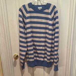 Maus & Hoffman Blue and Cream Striped Sweater